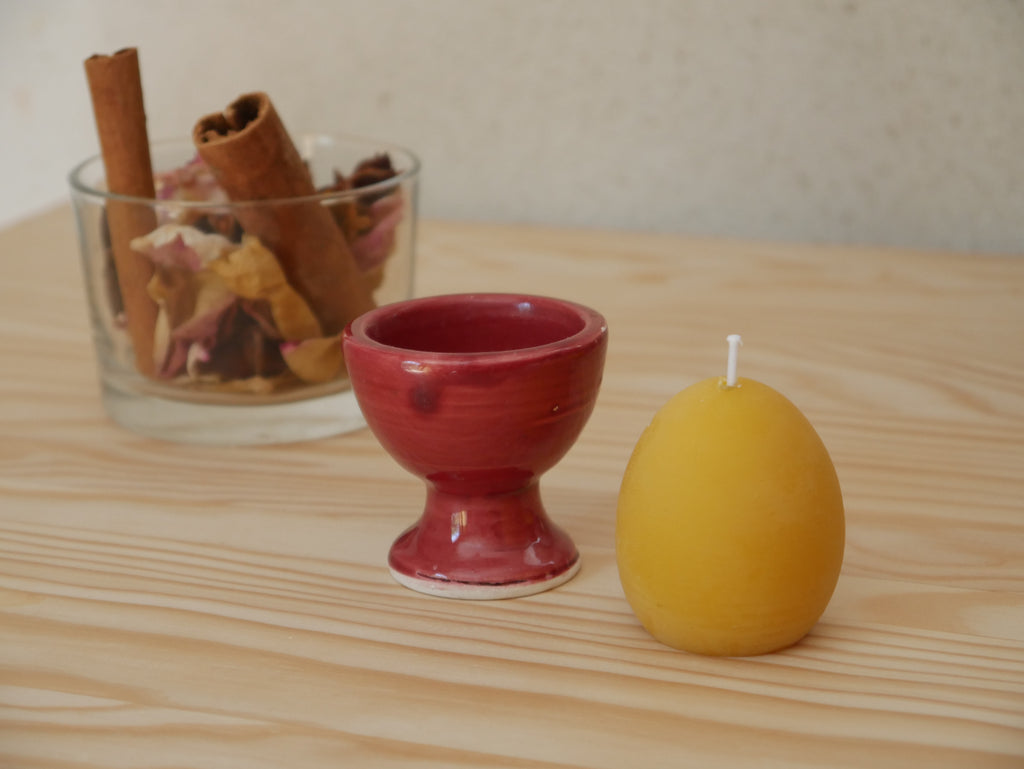 COFFRET DE SIX BOUGIES NATURELLES "OEUFS" EN CIRE D'ABEILLE