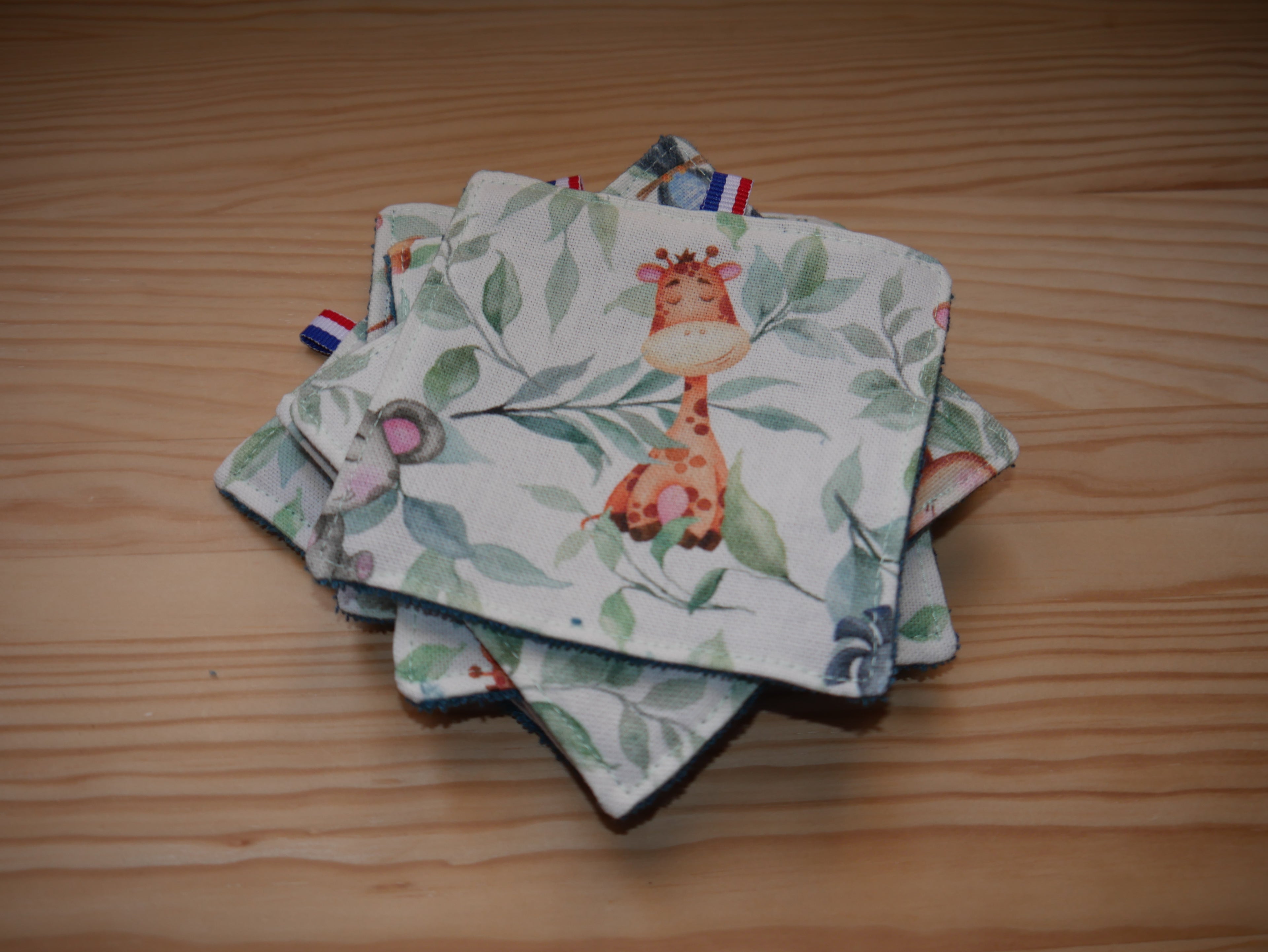 LOT DEBARBOUILLETTES BEBE BLEU CANARD