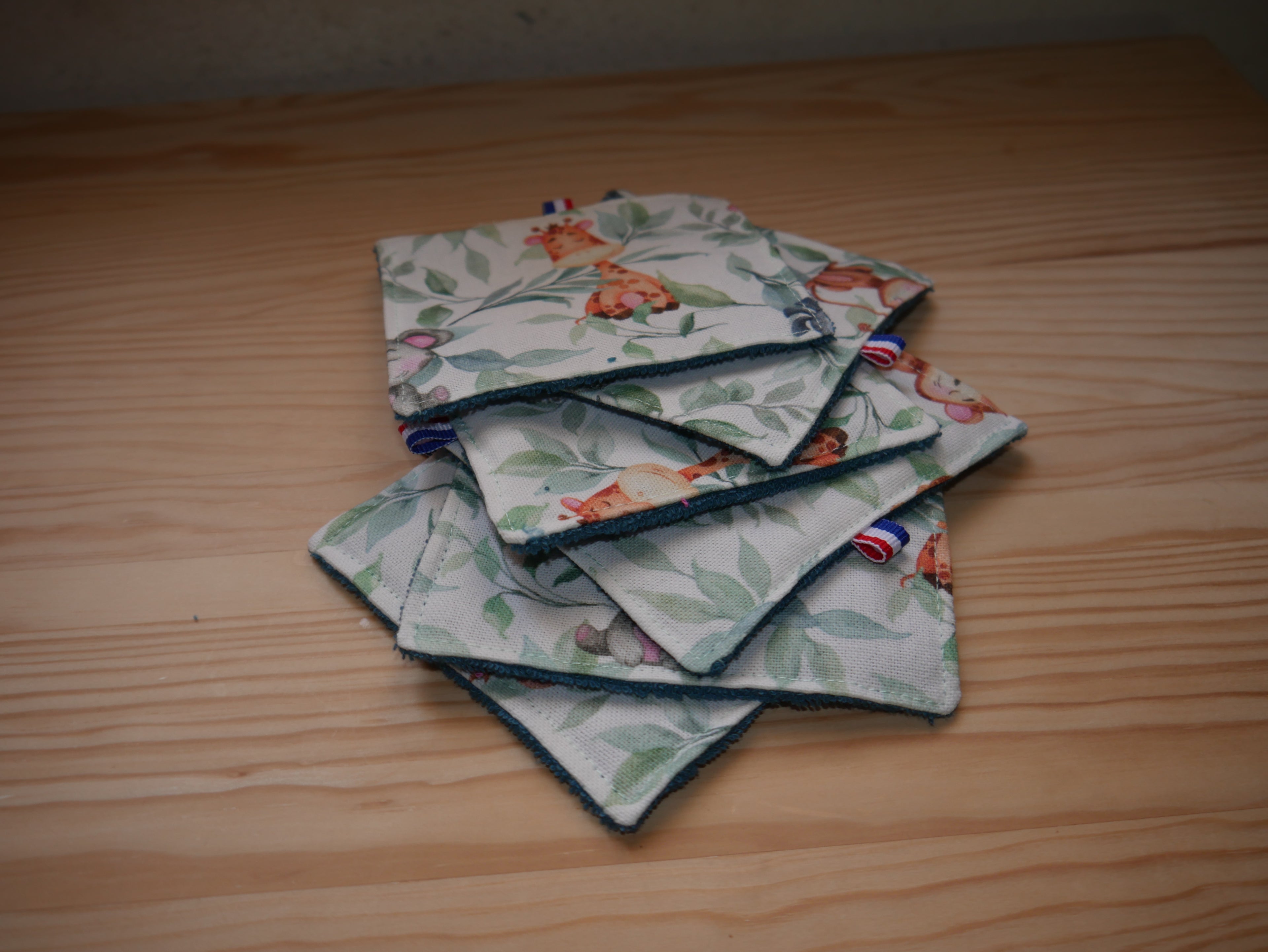 LOT DEBARBOUILLETTES BEBE BLEU CANARD