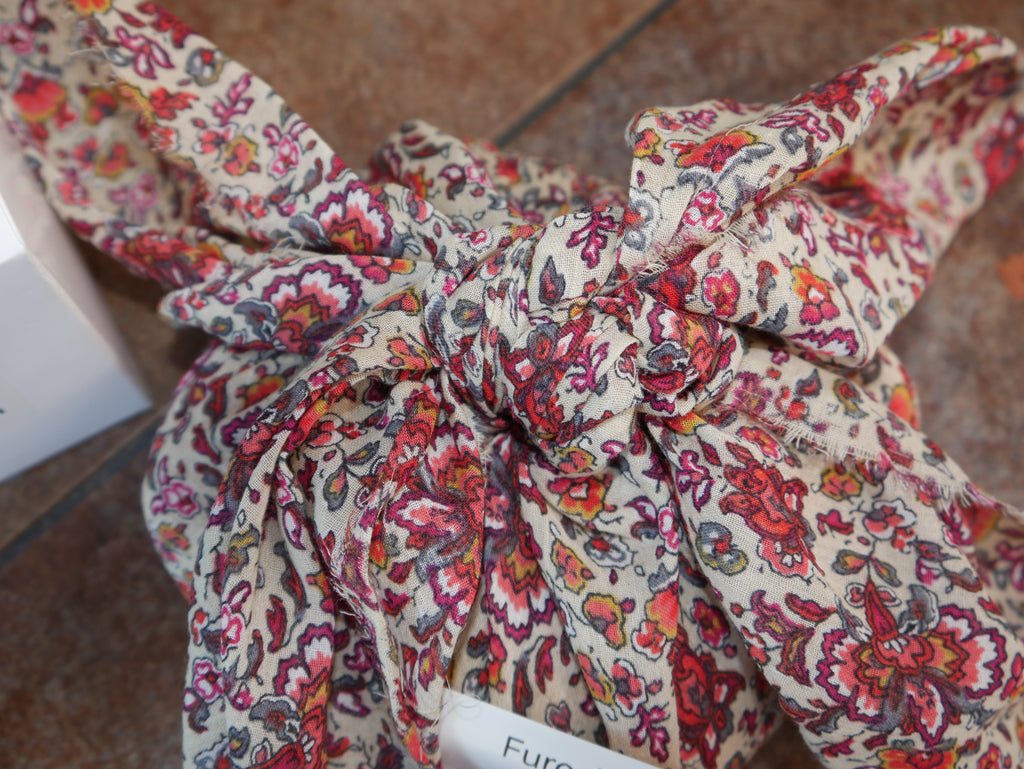 Pochon furoshiki parfumé "Fleur de coton de Grasse"